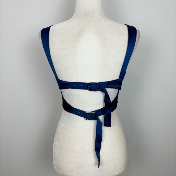 Camila Coelho Silas Crop Top in Deep Blue Size S - Picture 4 of 8